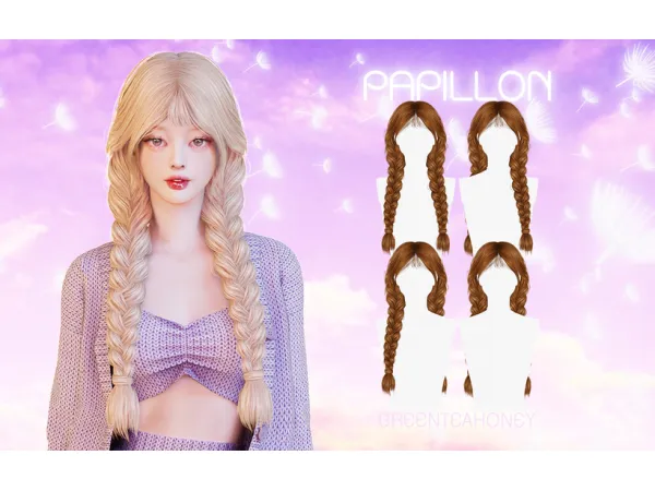 Alpha PAPILLON HAIRSTYLE by - The Sims 4 Custom Content