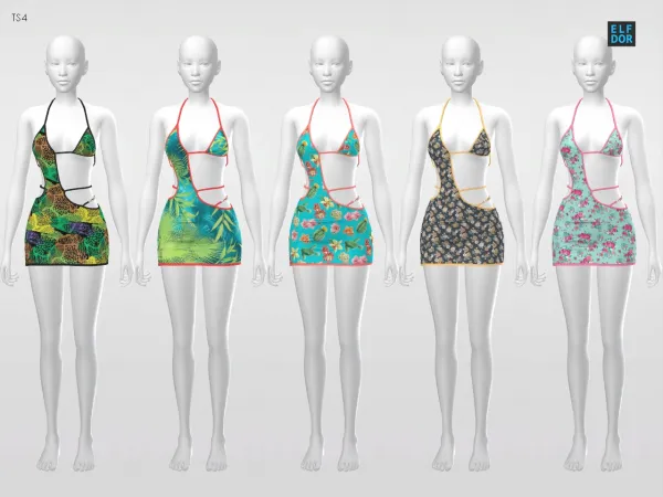 Alpha Belaloallure Devon Dress RC by elfdor - The Sims 4 Custom Content
