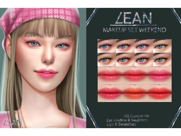 Alpha LEAN MAKEUP SET TEAYEON WEEKEND by simsfinds - The Sims 4 Custom Content