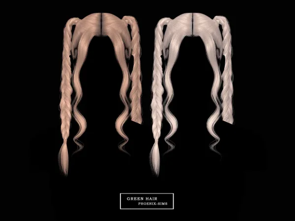 Alpha Green Hair - The Sims 4 Custom Content