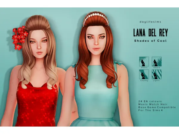 Maxis Match LANA DEL REY SET Shades of Cool by simsfinds - The Sims 4 Custom Content