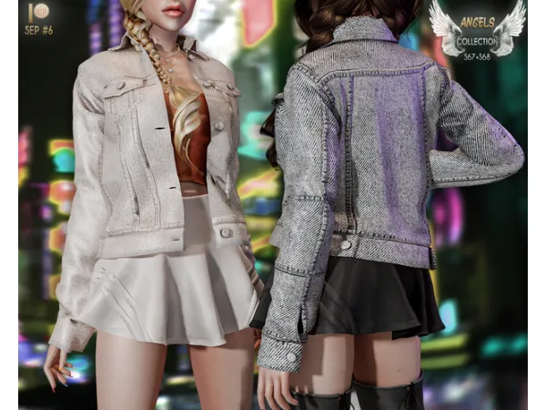 Alpha RUMORS OUTFIT (DENIM JACKETSKIRT) S67 S68 tr by busratr - The Sims 4 Custom Content