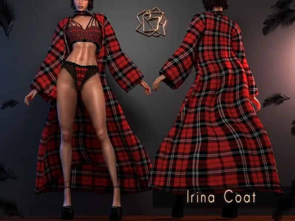 Alpha Irina Coat BRsims by bluerose-sims - The Sims 4 Custom Content