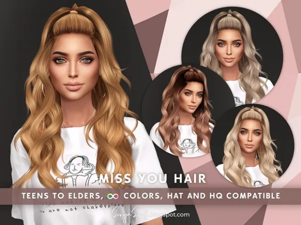Alpha Miss You Hair NOW PUBLIC by simsfinds - The Sims 4 Custom Content