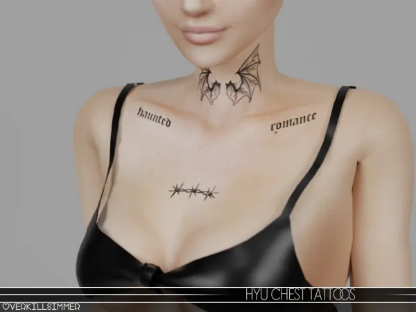 Mix Hyu chest tattoos by overkillsimmer - The Sims 4 Custom Content