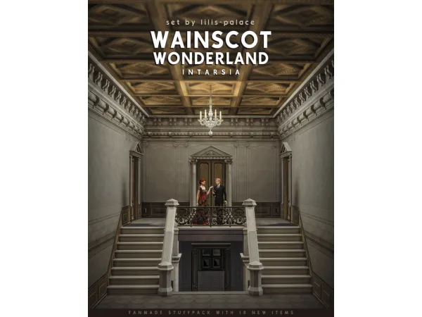 Mix INTARSIA Wainscot Wonderland Set by simsfinds - The Sims 4 Custom Content