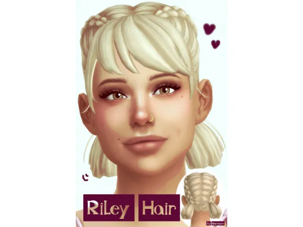 Maxis Match Riley Hair by RavenSim - The Sims 4 Custom Content