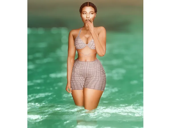 Alpha Baddie Sun Outfit by simmerkatex - The Sims 4 Custom Content