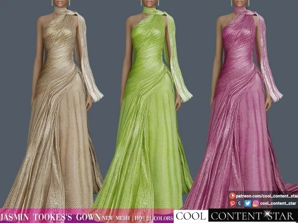 Alpha Jasmine Tookes'S Gown cool_content_star by cool_content_star - The Sims 4 Custom Content