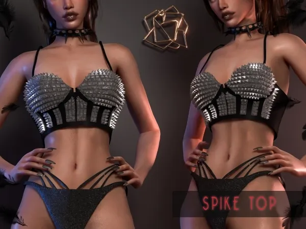 Alpha Spike Top BRsims by bluerose-sims - The Sims 4 Custom Content