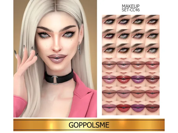 Alpha GPME GOLD MAKEUP SET CC46 - The Sims 4 Custom Content