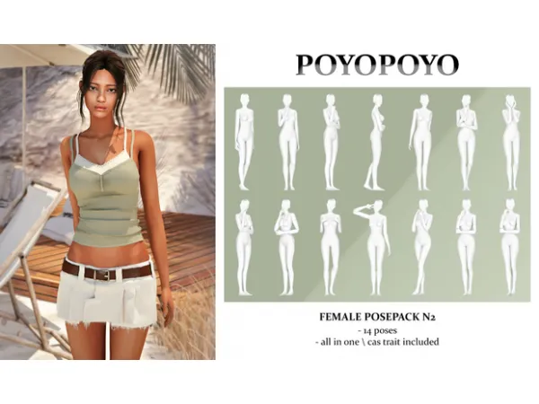 Mix Female Posepack N2 by PoyoPoyo - The Sims 4 Custom Content