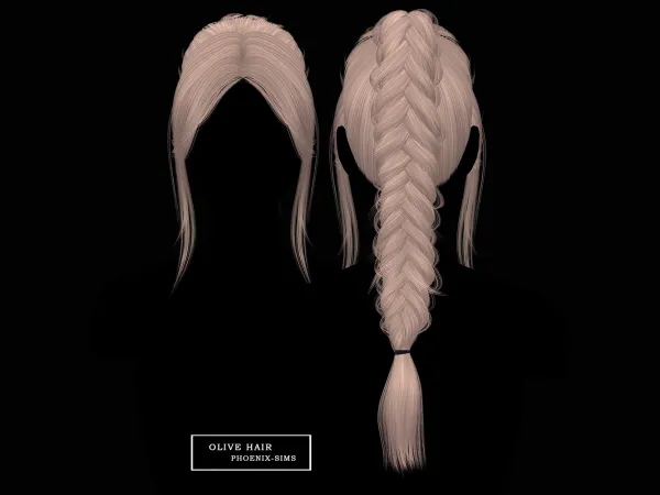 Alpha Olive Hair by phoenixsims4 - The Sims 4 Custom Content