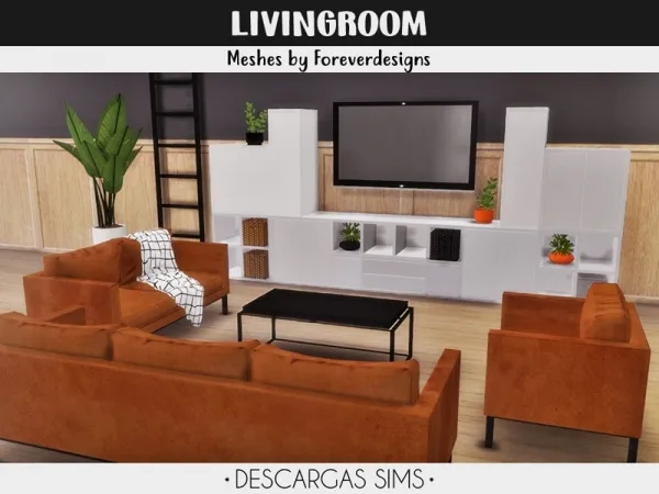 Alpha FD Livingroom by descargassims - The Sims 4 Custom Content