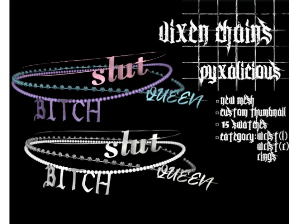 Alpha vixen chains by simsfinds - The Sims 4 Custom Content