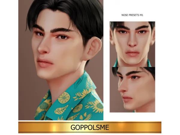 Alpha GOLD NOSE PRESETS M1 by GPME - The Sims 4 Custom Content