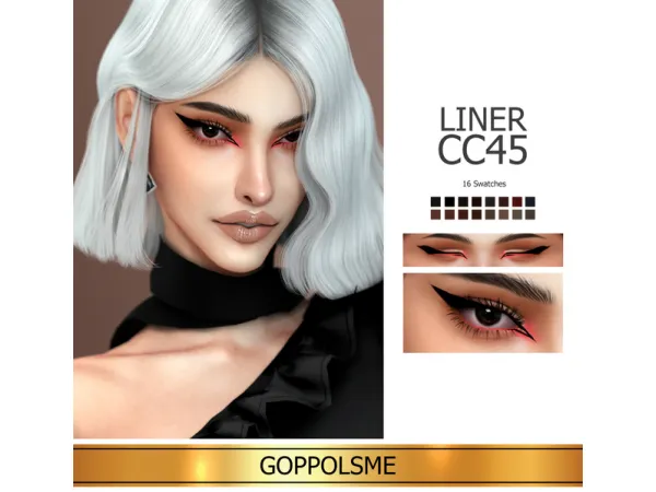 Alpha Liner cc45 GOLD by GPME - The Sims 4 Custom Content