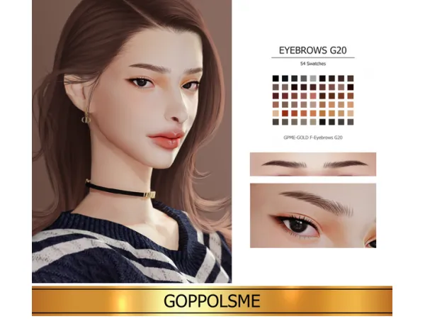 Alpha GPME GOLD F Eyebrows G20 by GoppolsMe - The Sims 4 Custom Content