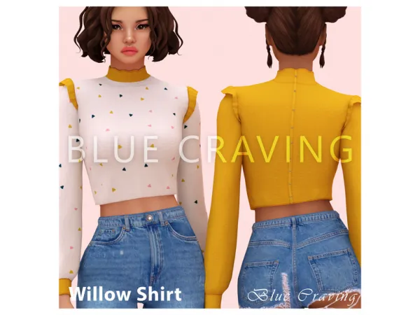 Alpha Willow Shirt by bluecraving - The Sims 4 Custom Content