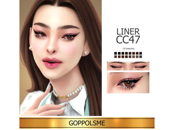 Alpha GPME GOLD Liner cc47 by GoppolsMe - The Sims 4 Custom Content