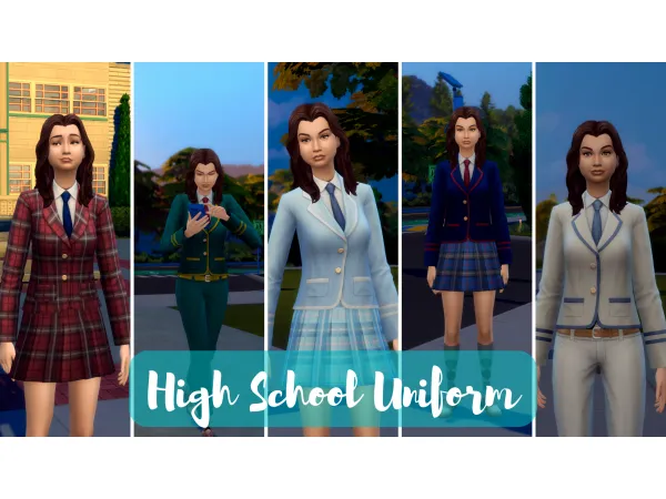 Maxis Match High School Uniform Mod by simsfinds - The Sims 4 Custom Content