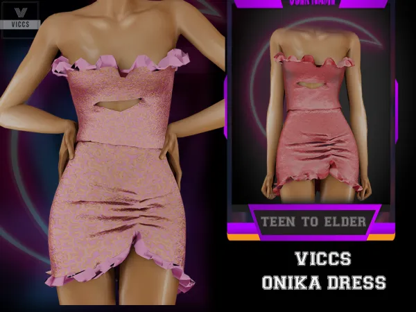 Alpha VICCS_ONIKKA DRESS (TEEN ELDER) by viccs - The Sims 4 Custom Content