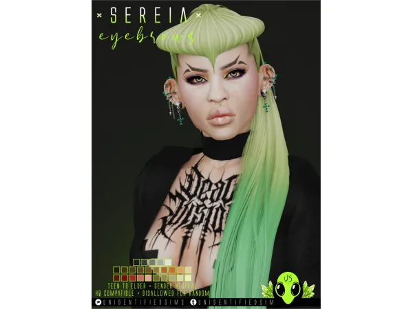 Alpha Sereia Eyebrows by unidentifiedsims - The Sims 4 Custom Content