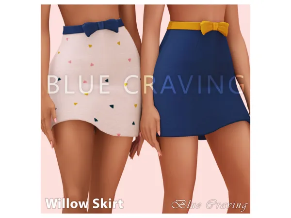 Alpha Blue Craving Willow Skirt by bluecraving - The Sims 4 Custom Content
