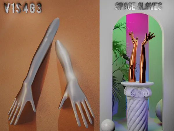 Alpha space gloves by v1s4g3 - The Sims 4 custom content