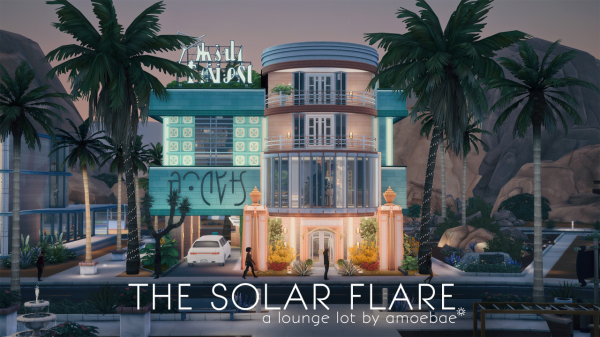 Maxis Match THE SOLAR FLARE a lounge lot by simsfinds - The Sims 4 Custom Content