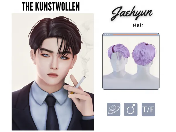 Maxis Match Jaehyun hair by The_Kunstwollen - The Sims 4 Custom Content