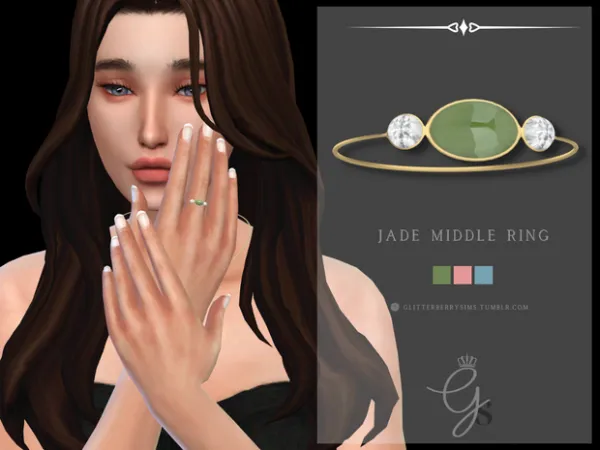 Mix Jade Ring by Glitterberry Sims - The Sims 4 Custom Content