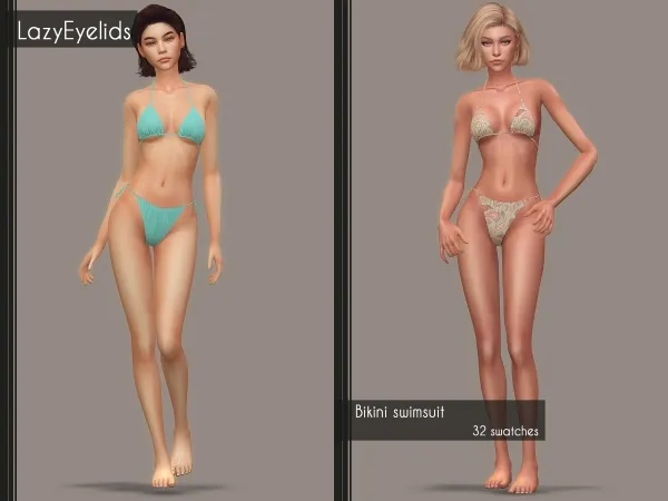 Alpha Bikini swimsuit by lazyeyelids - The Sims 4 Custom Content