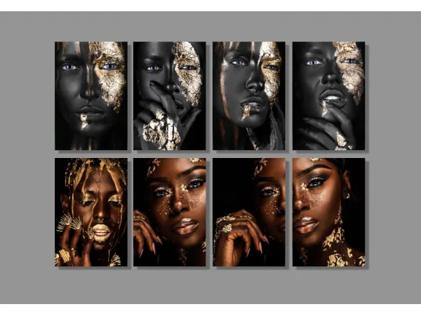 Alpha FusionStyle posters gold and black 2 by fusionstylesims4 - The Sims 4 Custom Content