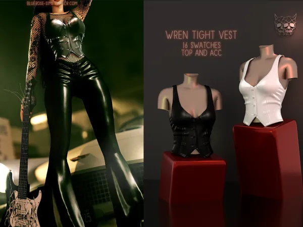 Alpha Wren Tigh vest BRsims by bluerose-sims - The Sims 4 custom content