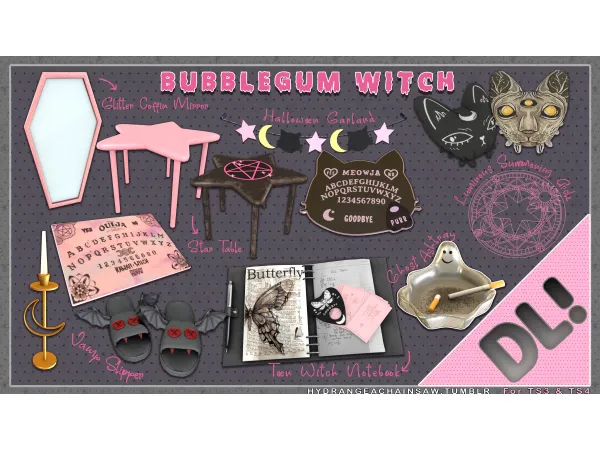 Bubblegum Witch Set by simsfinds - The Sims 3 Custom Content