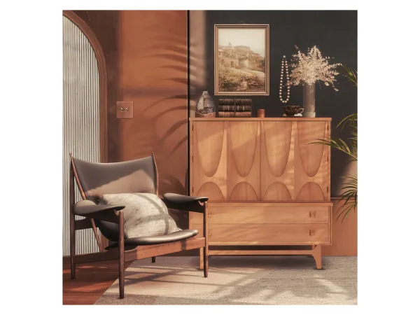 Alpha Broyhill Mid Century Highboy Dresser - The Sims 4 Custom Content