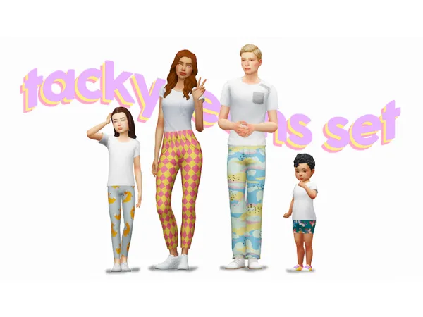 Maxis Match tacky jeans set by simsfinds - The Sims 4 Custom Content