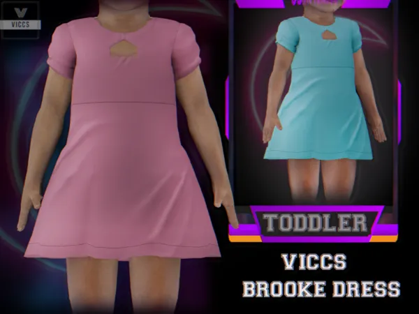 Alpha VICCS_BROOKE DRESS (TODDLER VERSION) by viccs - The Sims 4 Custom Content