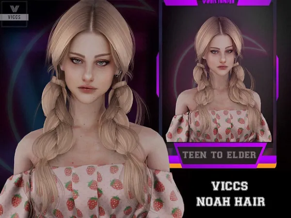 Alpha VICCS_NOAH HAIR by viccs - The Sims 4 Custom Content