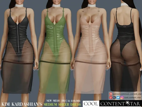 Alpha Kim Kardashian's Sheer Dress cool_content_star by cool_content_star - The Sims 4 Custom Content