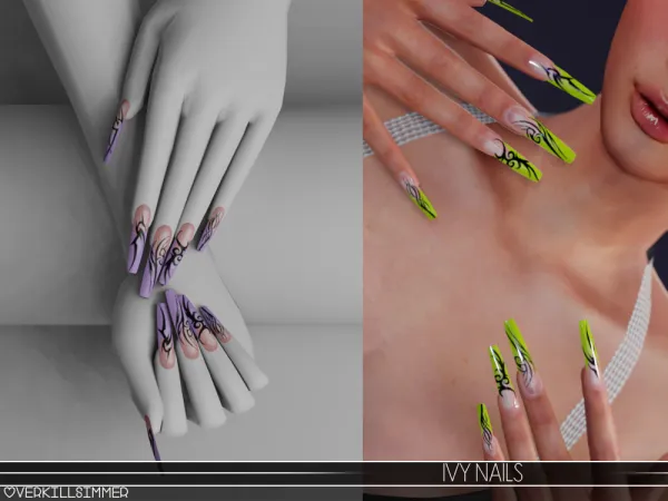 Alpha Ivy nails - The Sims 4 Custom Content