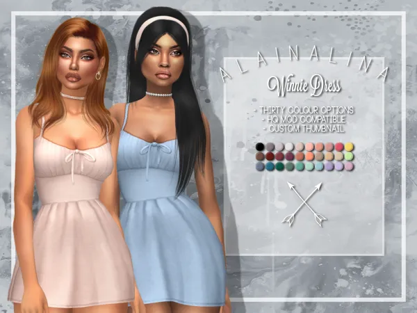 Maxis Match Winnie Dress - The Sims 4 Custom Content