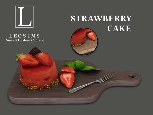 Alpha Strawberry Cake by leosims4cc - The Sims 4 Custom Content