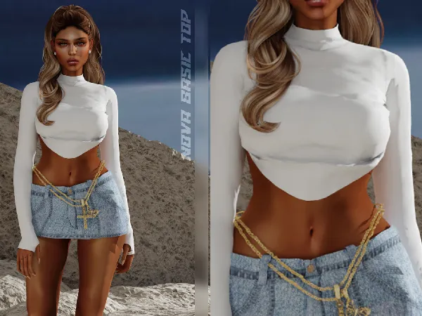 Alpha SC143 NOVA BASIC BACKLESS TOP by slayclassy - The Sims 4 Custom Content
