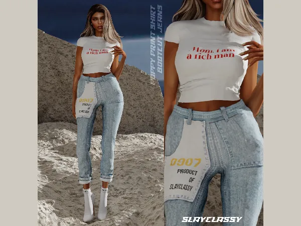 Alpha SC143 POPPY GRAPHIC TSHIRT by slayclassy - The Sims 4 Custom Content