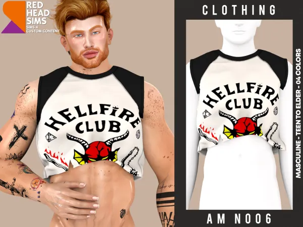 Alpha AM CLOTHING N006 by redheadsims - The Sims 4 Custom Content