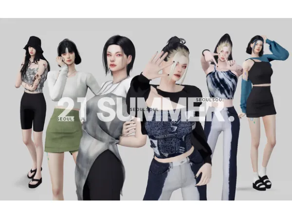 Alpha [Re upload for free] 21SUMMER by simsfinds - The Sims 4 Custom Content