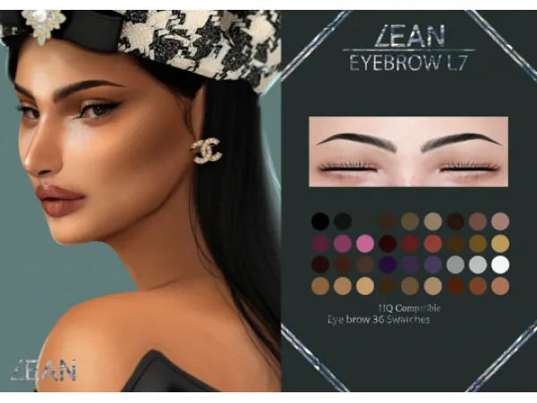 Alpha LEAN EYEBROW L7 by simsfinds - The Sims 4 Custom Content