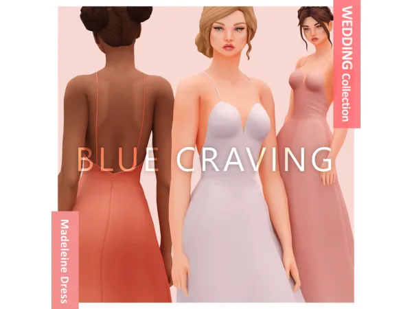 Mix Blue Craving Madeleine Wedding Dress by bluecraving - The Sims 4 Custom Content